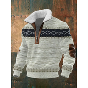 Herren-Strickpullover mit Fleecekragen