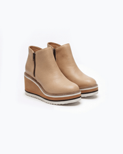Damen-Stiefeletten mit Keilabsatz und Reißverschluss
