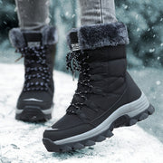 Warme Damen-Winterstiefel mit Fellkragen