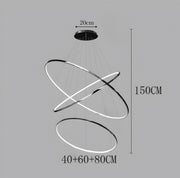 LED-Kronleuchter aus schwebenden Ringen