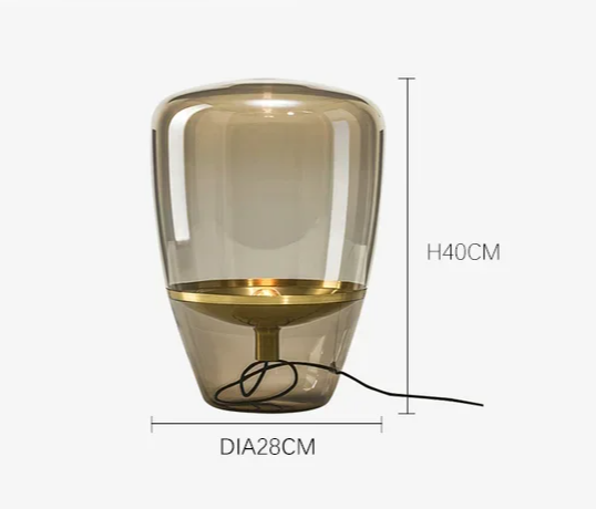 Skandinavische Glas-Tischlampe mit LED und sichtbarer Fassung