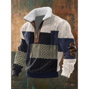 Herren-Strickpullover mit Fleecekragen