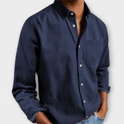 Lässiges Herren-Langarmhemd in Jeans-Optik