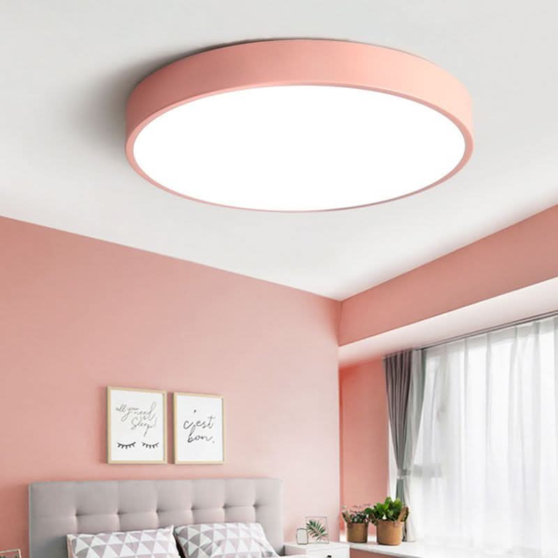 Runde LED-Deckenleuchte in Pastellfarben
