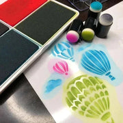 Buntes Finger-Malset für Kinder mit Stempelaufsätzen und Blumen-Schablonen