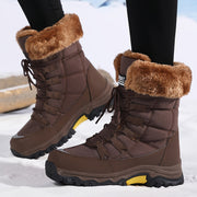 Warme Damen-Winterstiefel mit Fellkragen