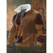 Herren-Strickpullover mit Fleecekragen