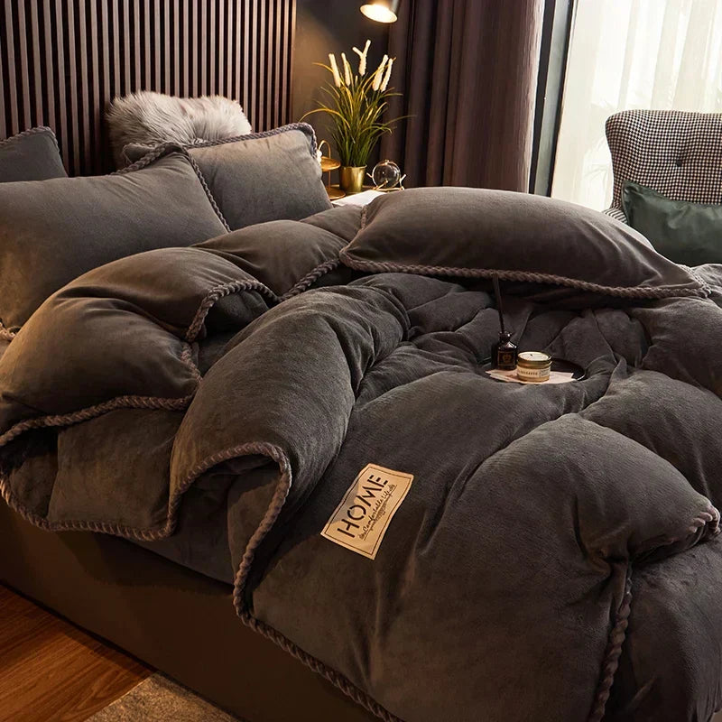 Winterwarme Samt-Fleece-Bettwäsche