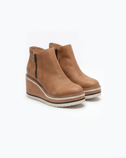 Damen-Stiefeletten mit Keilabsatz und Reißverschluss