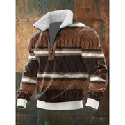 Herren-Strickpullover mit Fleecekragen