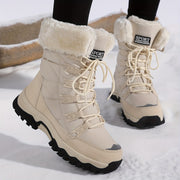 Warme Damen-Winterstiefel mit Fellkragen
