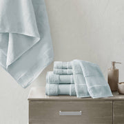 Sechsteiliges Handtuch-Set mit weicher Frottierstruktur und Bordüren