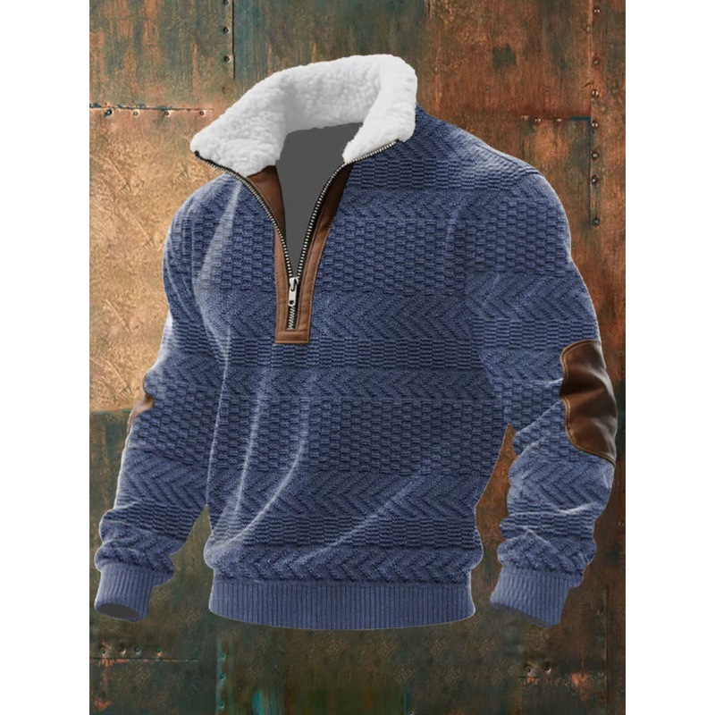 Herren-Strickpullover mit Fleecekragen