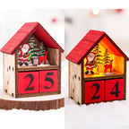 Mini-Adventskalender aus Holz mit LED-Licht