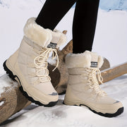 Warme Damen-Winterstiefel mit Fellkragen