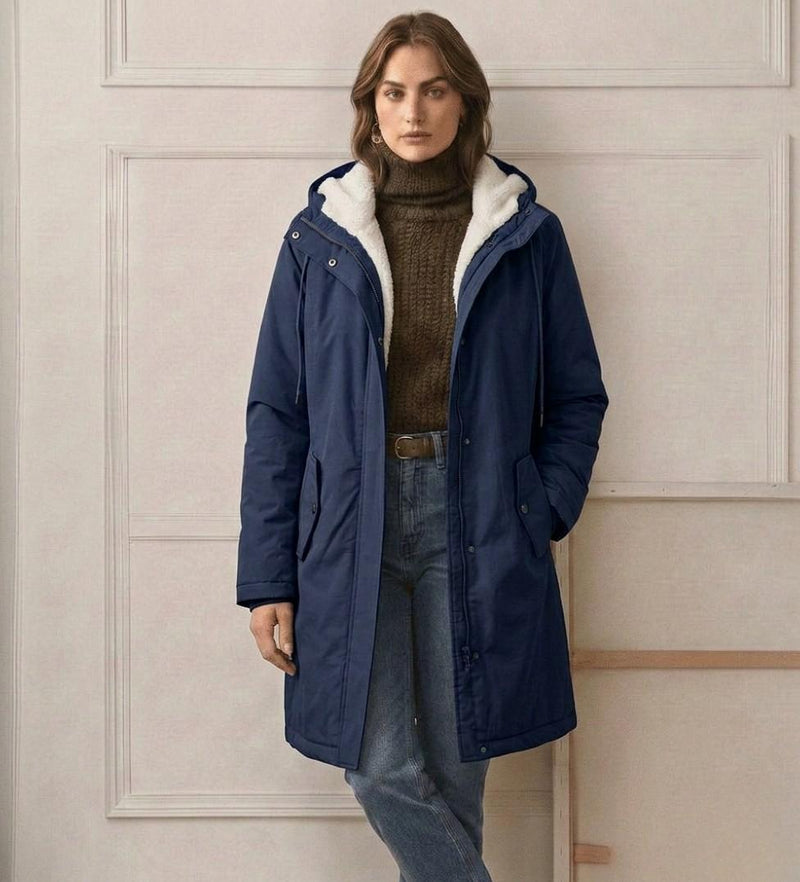 Warmer Damen-Winterparka mit Teddyfutter