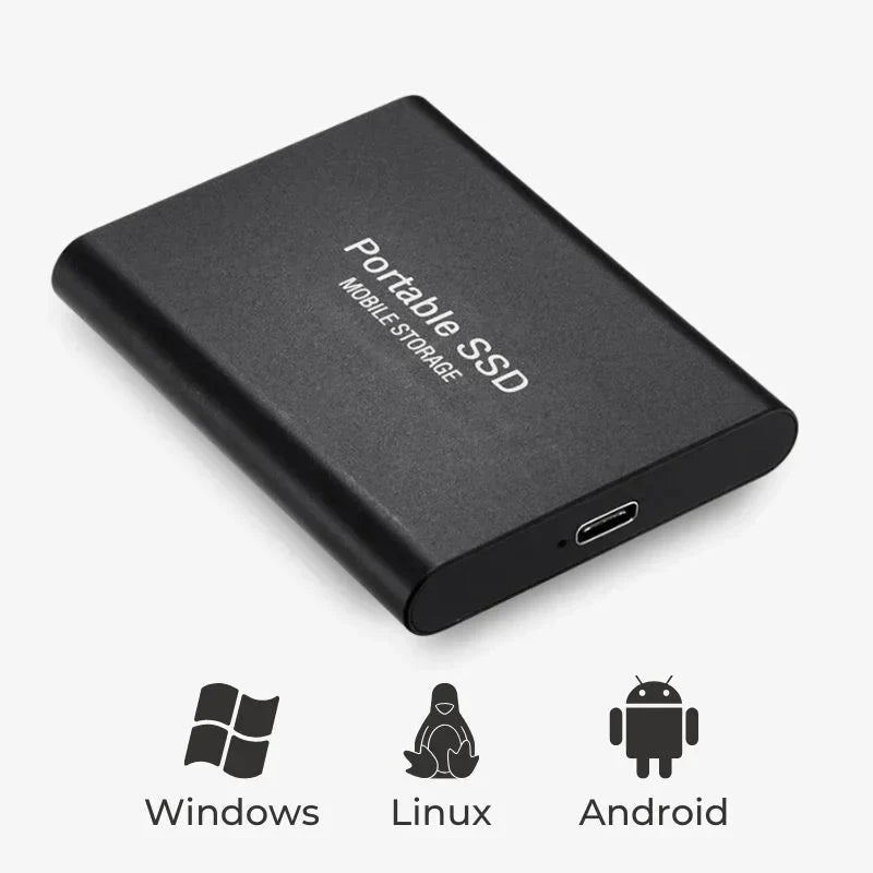 Kompakte tragbare externe SSD mit USB-C-Anschluss