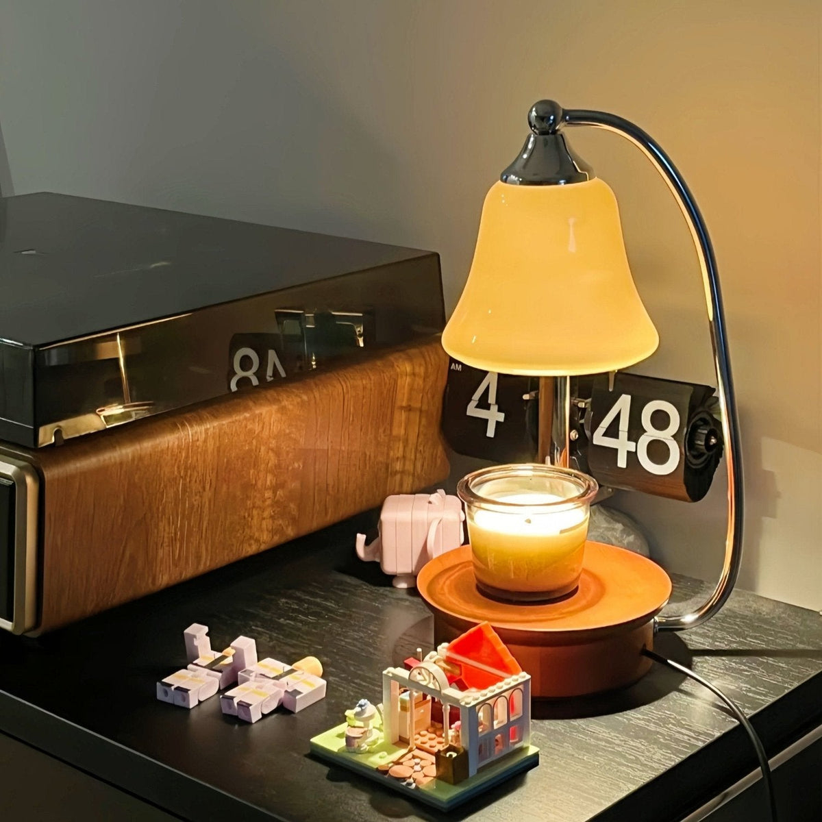 Kerzenwärmer-Lampe mit Glasglocke