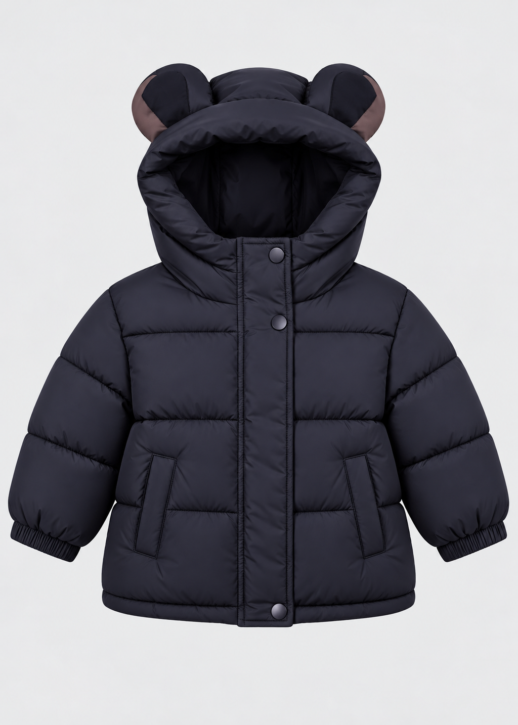 Kinder-Pufferjacke mit Öhrchen an der Kapuze