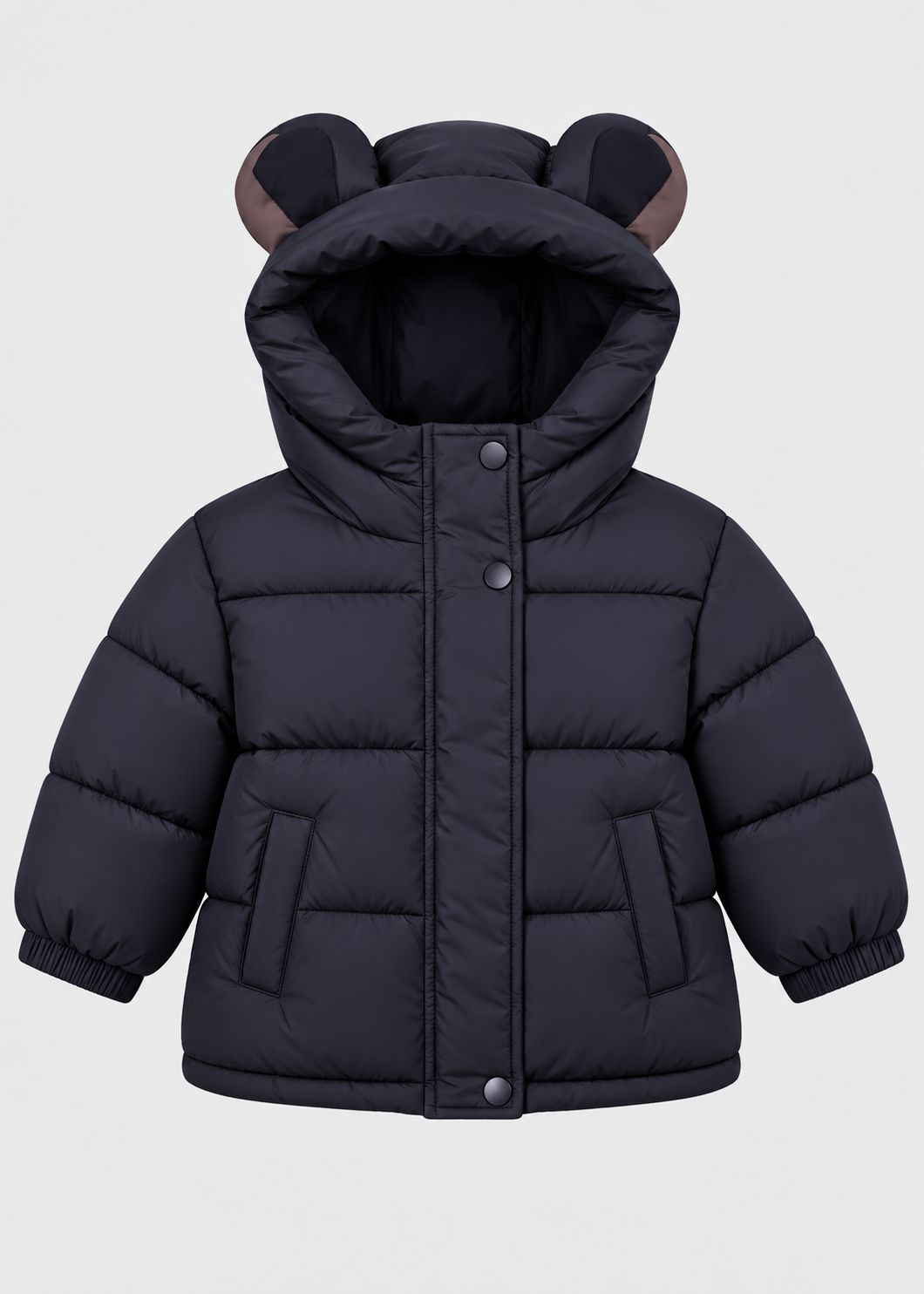 Kinder-Pufferjacke mit Öhrchen an der Kapuze