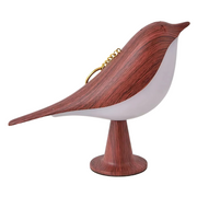 Kabellose Vogel-Tischlampe mit Holzoptik