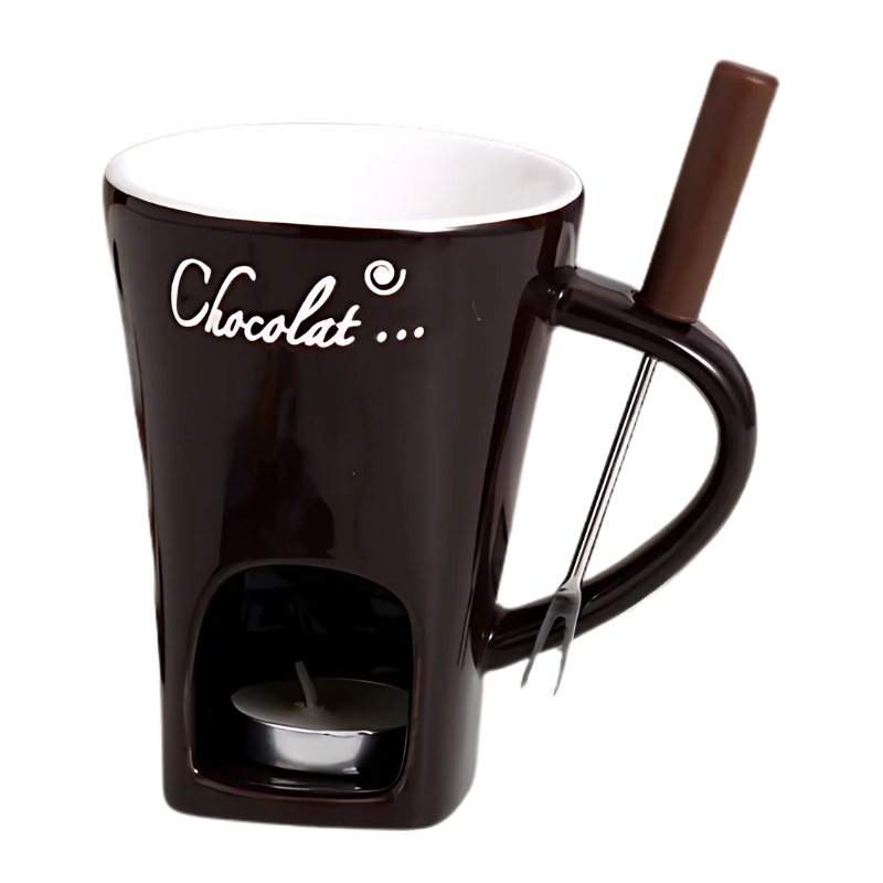 Fondue-Tassen aus Keramik mit Teelicht – 2er-Set