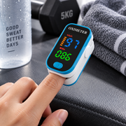 Kompaktes Finger-Pulsoximeter mit beleuchtetem Display am Finger