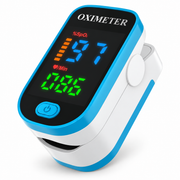 Kompaktes Finger-Pulsoximeter mit beleuchtetem Display am Finger