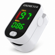 Kompaktes Finger-Pulsoximeter mit beleuchtetem Display am Finger