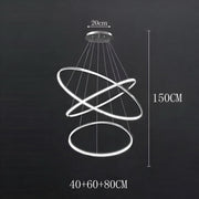 LED-Kronleuchter aus schwebenden Ringen