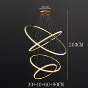 LED-Kronleuchter aus schwebenden Ringen