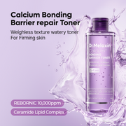 Mehrteiliges Gesichtspflege-Set mit Toner, Serum, Cremes und Pflegestift in violetten und rosafarbenen Verpackungen