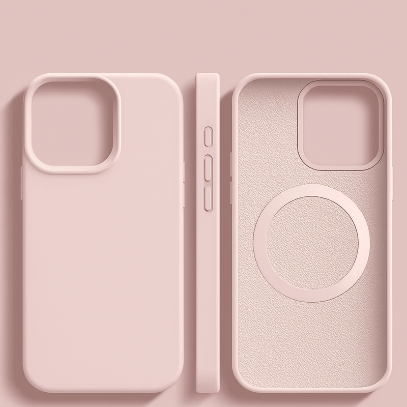 iPhone-Silikonhülle mit Magnetring und Soft-Touch-Oberfläche