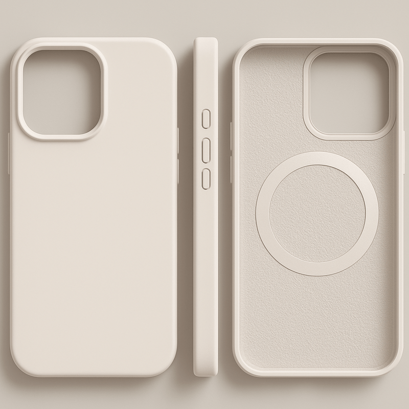 iPhone-Silikonhülle mit Magnetring und Soft-Touch-Oberfläche