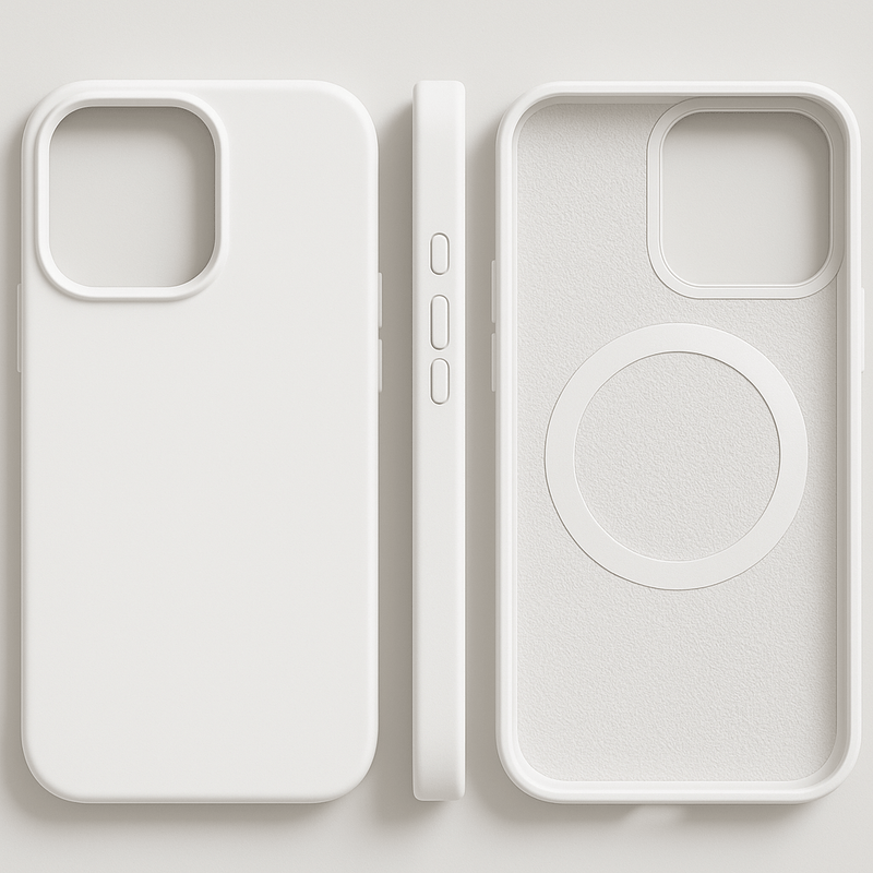 iPhone-Silikonhülle mit Magnetring und Soft-Touch-Oberfläche