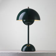 Tragbare Tischlampe mit zweiteiligem Kuppelschirm und halbrundem Fuß