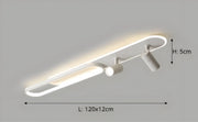 Lineare LED-Deckenleuchte mit schwenkbaren Spots