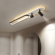 Lineare LED-Deckenleuchte mit schwenkbaren Spots