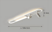 Lineare LED-Deckenleuchte mit schwenkbaren Spots