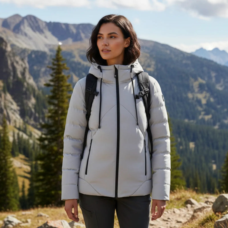 Beheizbare Steppjacke mit Kapuze