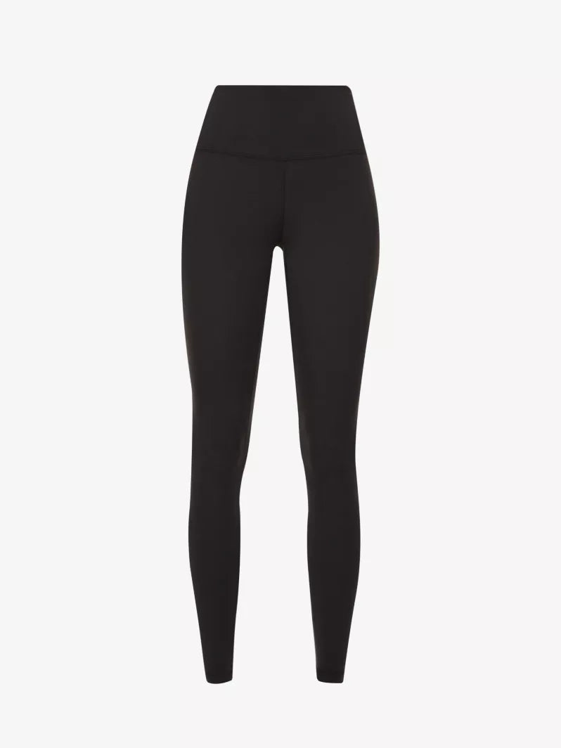 Schwarze nahtlose Leggings mit hohem Bund ohne Taschen