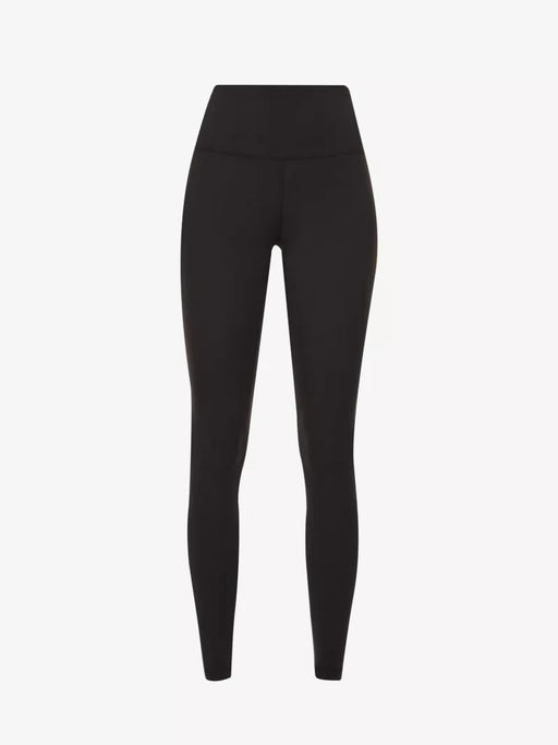 Schwarze nahtlose Leggings mit hohem Bund ohne Taschen