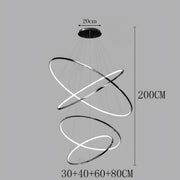 LED-Kronleuchter aus schwebenden Ringen