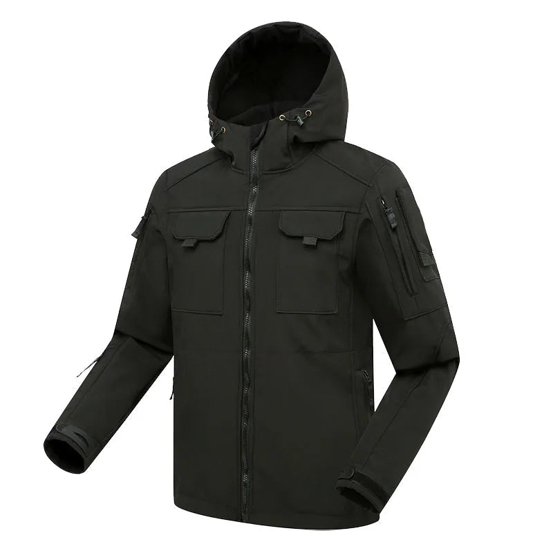 Zweiteiliges Outdoor-Cargotaschen-Set mit Kapuzenjacke und Cargohose