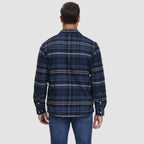 Karierte Herren-Hemdjacke mit Teddyfutter