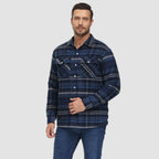 Karierte Herren-Hemdjacke mit Teddyfutter