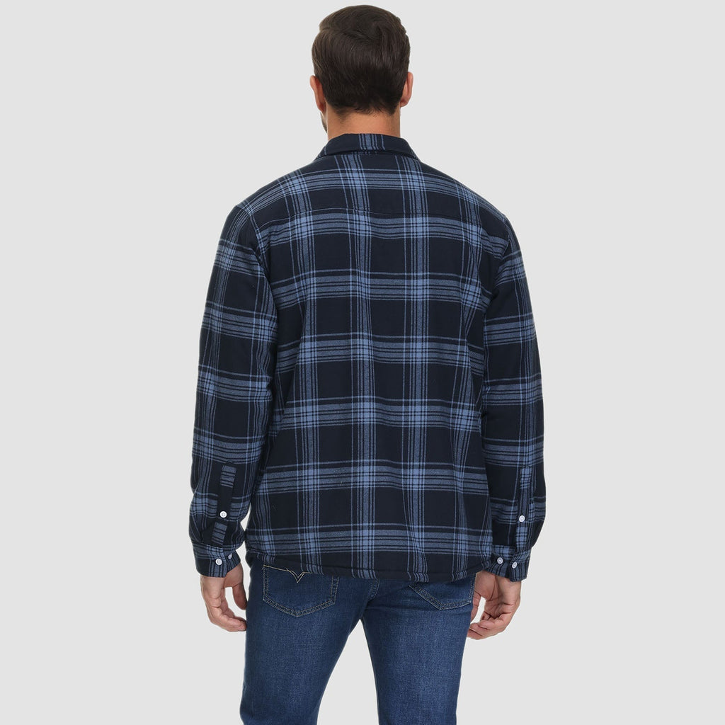 Karierte Herren-Hemdjacke mit Teddyfutter