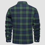 Karierte Herren-Hemdjacke mit Teddyfutter