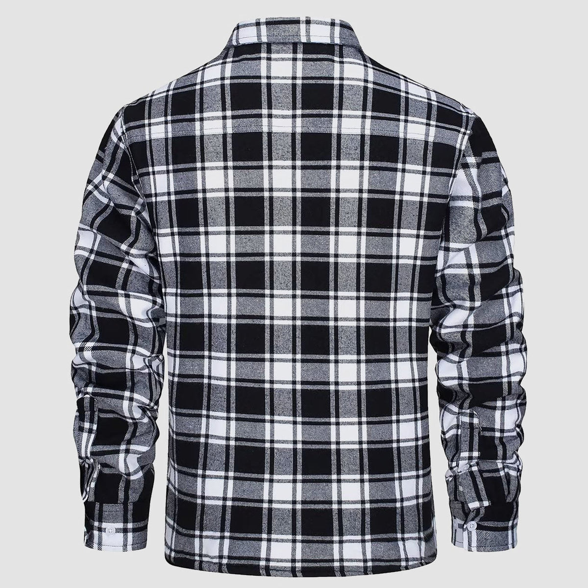 Karierte Herren-Hemdjacke mit Teddyfutter