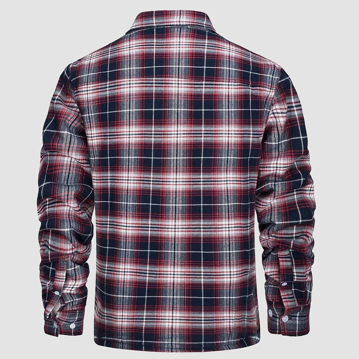 Karierte Herren-Hemdjacke mit Teddyfutter